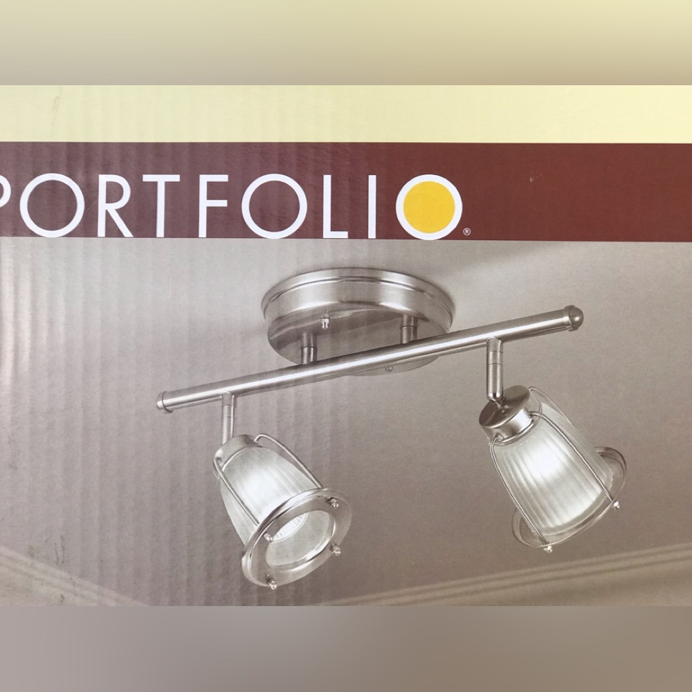 NiB- Lowes-Portfolio- 2 Headed Track Light- Brush Nickel